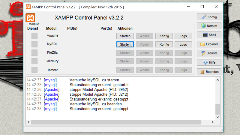 Installationsstart von XAMPP