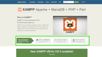 XAMPP Websitescreenshot